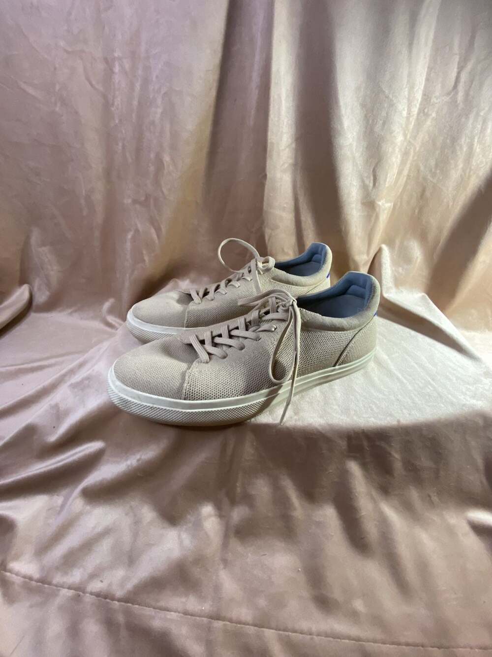 Rothy's RS02 Lace-Up Low Top Knit Sneakers in Beige